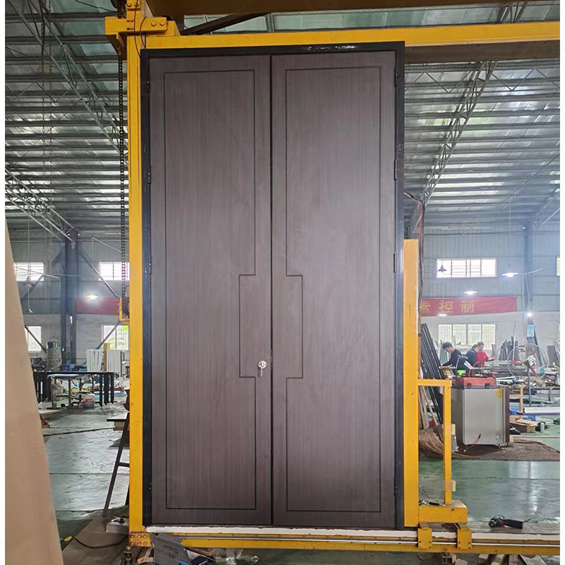 Yellow Solid Wood Commercial Steel Frame Wood Door