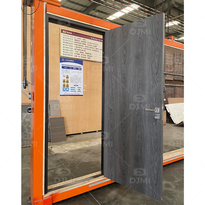 Green Glass Molding Steel Frame Wood Door